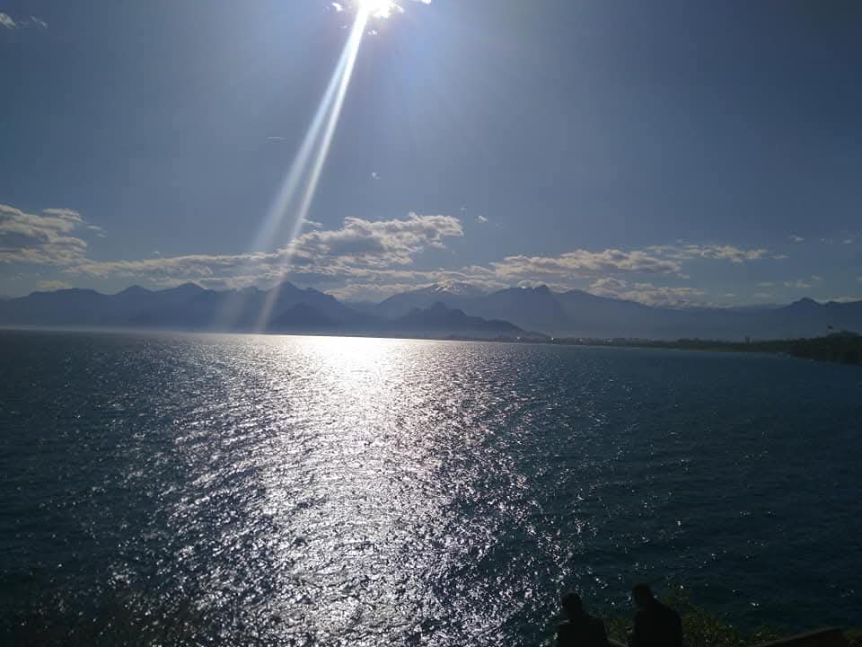 Sunbeam over the sea